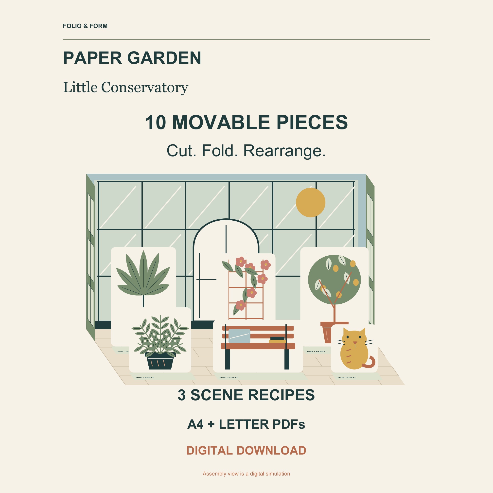 Little Conservatory printable paper garden kit by Folio and Form